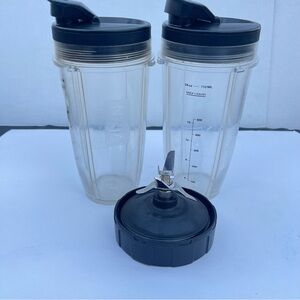 Ninja Nutri cup set (2) with Sipping Lids and Blade - No Power